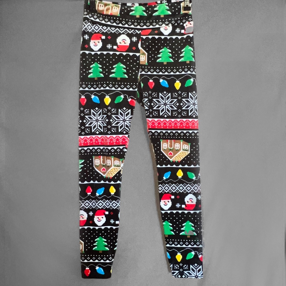 Festive Black Christmas Leggings